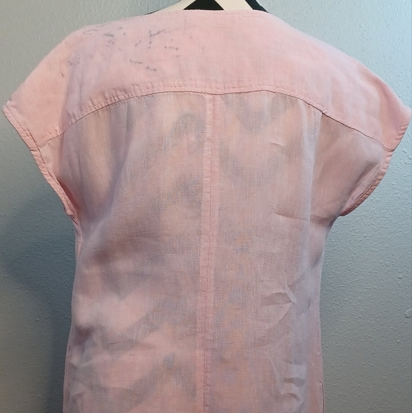 Studio 412 Pale Pink 100% Linen Sz M Short-Sleeve Dress - Picture 7 of 16